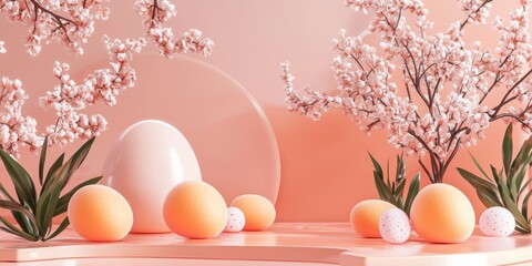 Easter peach 3d background