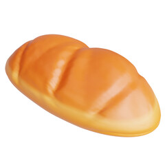 Bread bakery 3d rendered illustration on transparent background