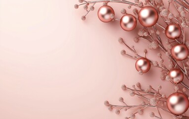 Fototapeta premium Easter Rose Gold 3d background minimalistic mockup with space for text