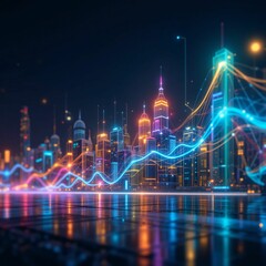 Obraz premium colorful futuristic city