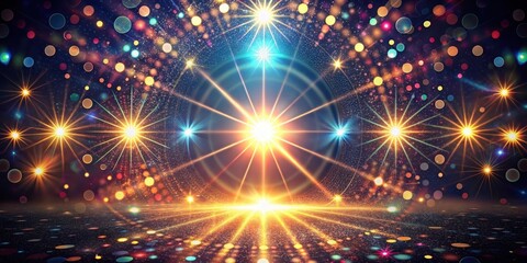 A Festive Background of Sparkling Lights and Shimmering Stars Creates a Magical Atmosphere Perfect for Celebration