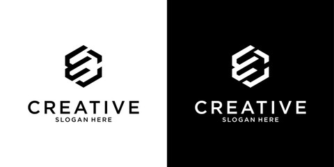 EC or CE initial letter logo design vector