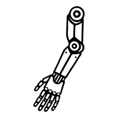 Vector drawing illustration of a robot arm.