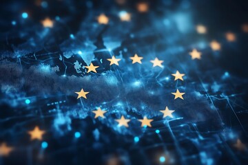 EU map digital overlay background