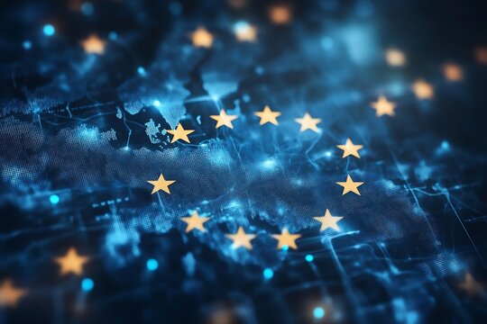 EU map digital overlay background