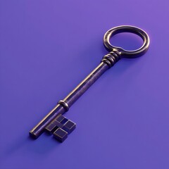black key on purple background