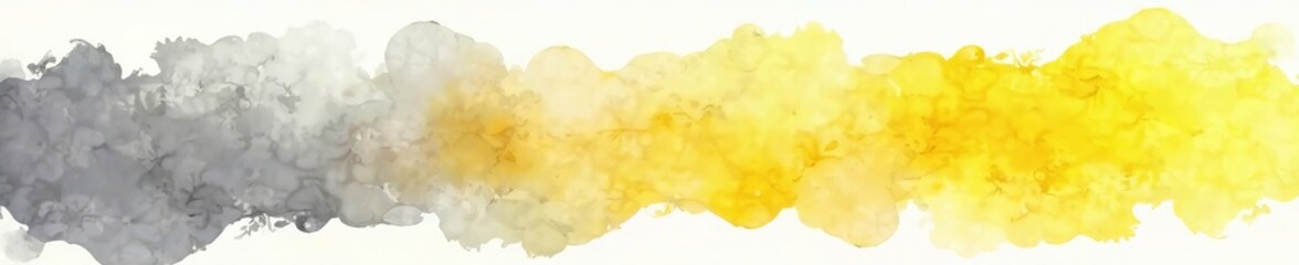 Minimalist yellow and grey watercolor painting with brushstrokes, simple, texture, design
