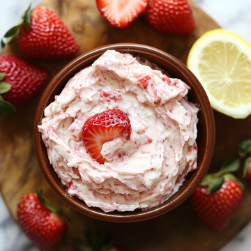 Strawberry Honey Butter: A sweet blend of fresh strawberries and honey, perfect for spreading on toast or muffins. &frac12; cup butter, softened 2 tablespoons honey &frac14; cup strawberries, mashed &frac12; teaspoon lemo