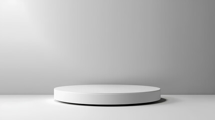 Fototapeta premium White podium isolated on transparent background. Empty product presentation pedestal display stand