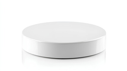 White podium isolated on transparent background. Empty product presentation pedestal display stand