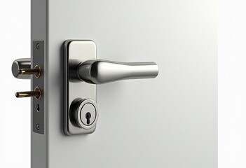 Naklejka premium Isolated Door Lock for Professional Use: A Precision Cutout on Pure White Background, Perfect for E-commerce and Graphic Design Projects.