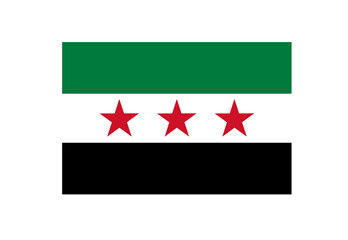 New Flag of Syria. Syrian Independence and Rebel Opposition symbol.