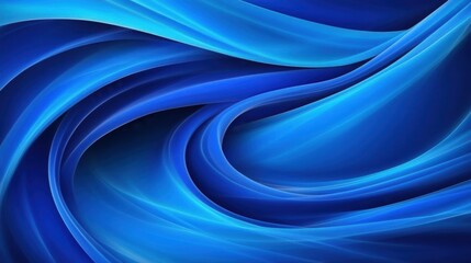 Fototapeta premium A mesmerizing swirl of vibrant blue waves, creating a dynamic and fluid visual effect.