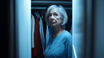 Dementia symptoms causing difficulty in dressing appropriately. Featuring memory loss and confusion