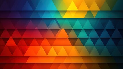 Fototapeta premium A vibrant, abstract design featuring layered triangles in a gradient of colors from blue to red, creating a dynamic and eye-catching background.