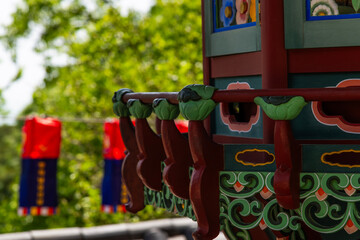 the exterior of the Buddhist temple building