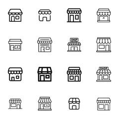 shopping icons set