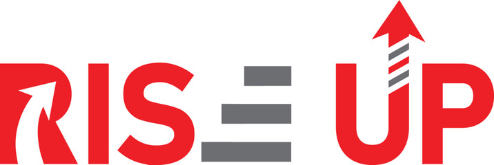 Rise Up arrows logo design
