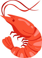 Prawn Raw Food Illustration Flat Color