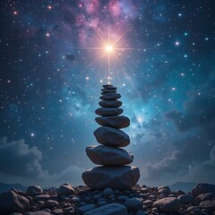 Obraz premium zen stones on the background of the sky