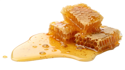 Spilled honey isolated on transparent background.png