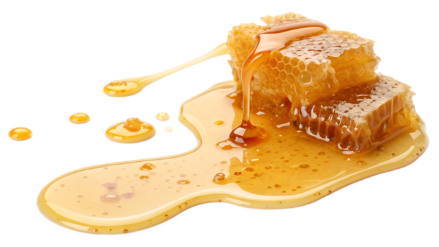 Spilled honey isolated on transparent background.png