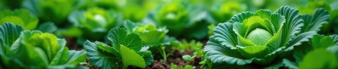 Obraz premium Cabbage growing amidst lush green leaves and stems, vine,