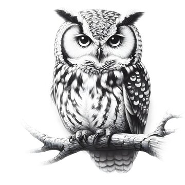 흰 배경, 부엉이, 펜슬 드로잉, jpeg (white background, owl, pencil drawing, jpeg)