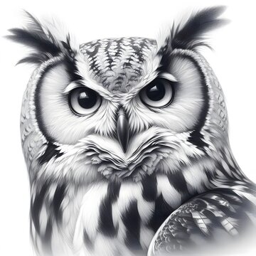 흰 배경, 부엉이, 펜슬 드로잉, jpeg (white background, owl, pencil drawing, jpeg)