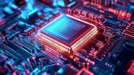 Obraz premium The technological light of chips