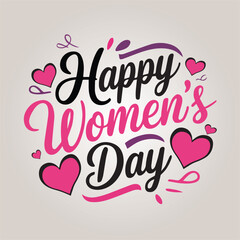 Best Happy Women's Day Typography Banner Design
