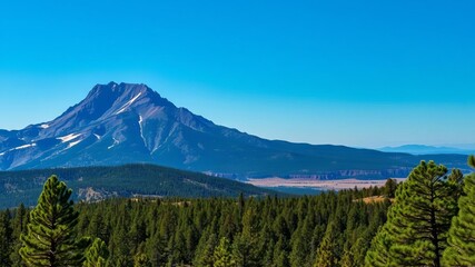 Fototapeta premium Majestic landscape featuring Humphreys Peak, the tallest mountain in Arizona, surrounded by lush forests and clear blue skies, nature, outdoor, Humphreys Peak