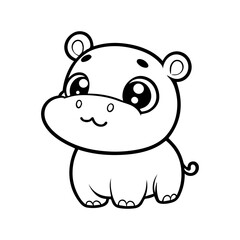 Fototapeta premium cute hippopotamus outline