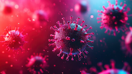 Colorful viruses swirling in digital space, representing dark hacker theme