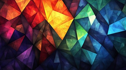 Vibrant Abstract Geometric Art Rich Colors. AI Generated