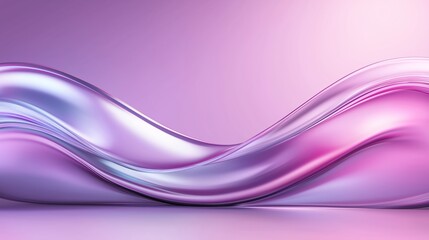 Abstract liquid glass holographic iridescent neon curved wave in motion dark background 3d render.