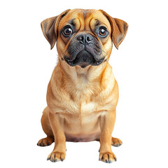 Obraz premium Angled view full-body shot of an extremely perfect-looking single Puggle isolated on a white transparent background
