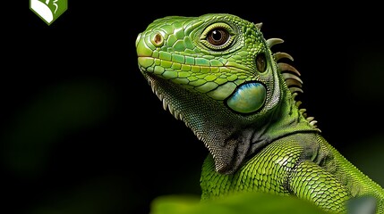 Obraz premium Lizard Portrait in Foliage