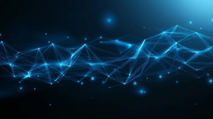 Luminous blue network connection with sparkling dots background. Based on Generative AI