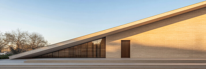 Fototapeta premium Unique architectural design highlighting simplicity and elegance at sunset