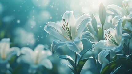 Obraz premium Elegant White Lilies in Soft Light