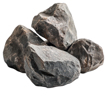 PNG Heavy rocks landscaping arrangement anthracite.