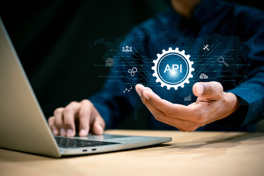 API application programming interface concept. networking and data exchanges, seamless connection, software integration, web service, application programming interface, digital communication .