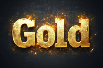 Shiny gold text effect with sparkling background, perfect for designs