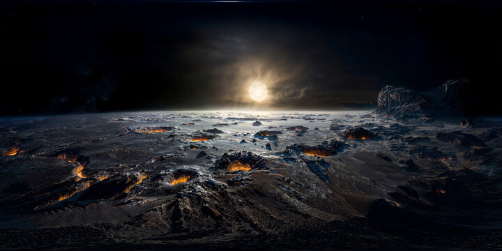 Volcanic landscape 8K VR 360 Equirectangular Spherical Panorama