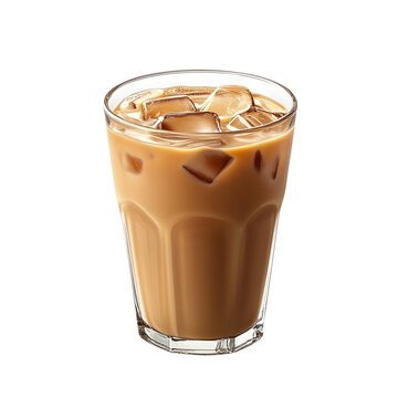 Iced Coffee with Milk and Ice Cubes