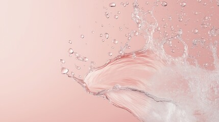 Texture of clean water with splashes on beige background