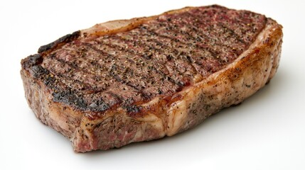 Grilled steak, close-up, white background, culinary