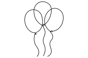 Continuous line drawing of a floating balloon artistic vector outline for modern and stylish graphics

