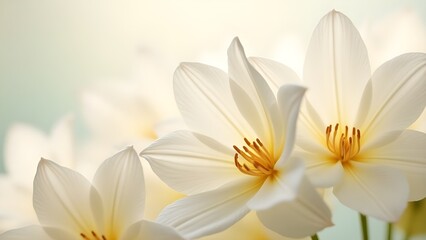 Fototapeta premium Ethereal Bloom – A Delicate Macro of White Flowers